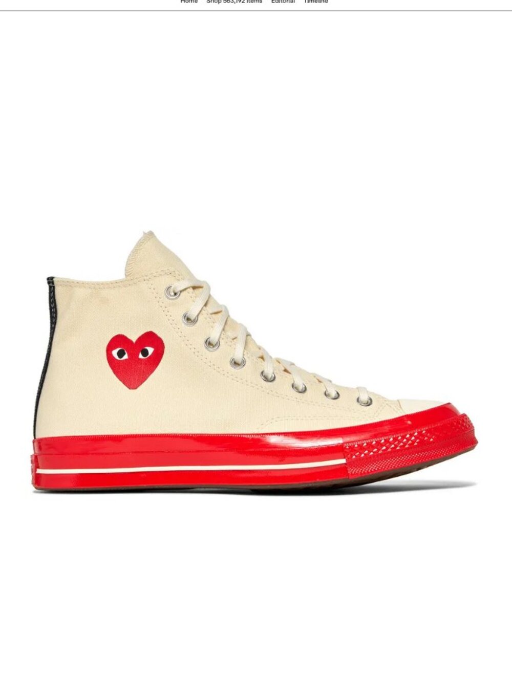 Comme des Garçons Play x Converse Chuck 70 High 'Pristine Red' Women 9, Men 7